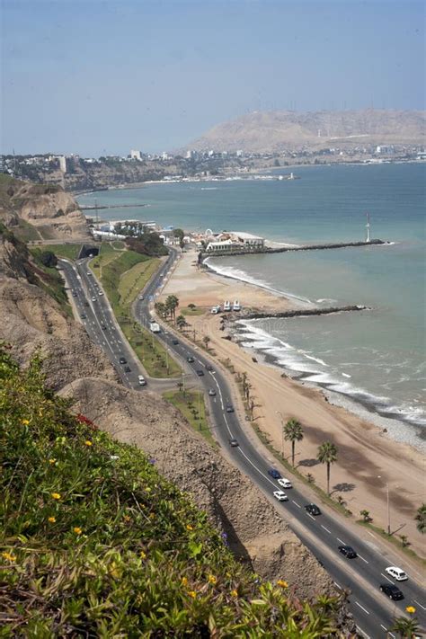 Miraflores View Of The Green Coast Pacific Ocean With Beaches And A