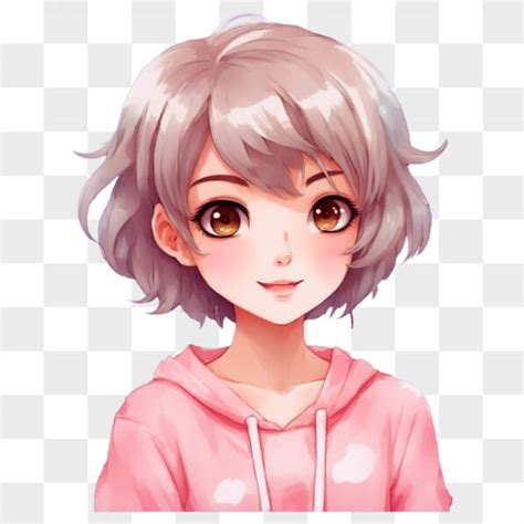 Download Kawaii Anime Girl In Pink Hoodie Online Creative Fabrica