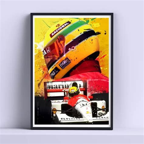 Cuadro Ayrton Senna Formula Deco X Cm Listo P Colgar