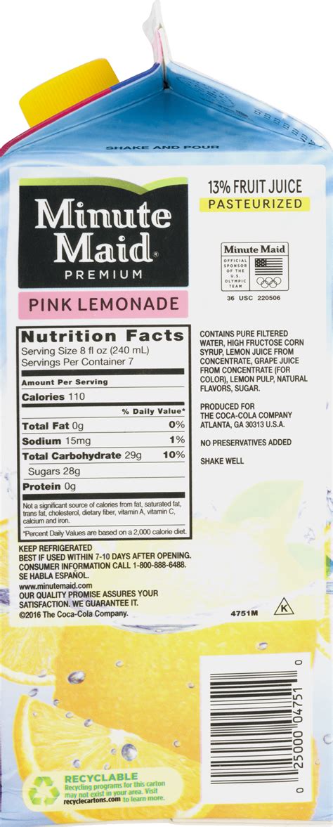 Tropicana Pink Lemonade Nutrition Facts – Besto Blog