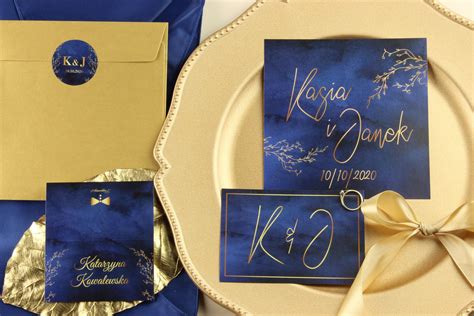 Zaproszenie Ślubne RSVP Royal Blue Zaproszenia Happenings pl