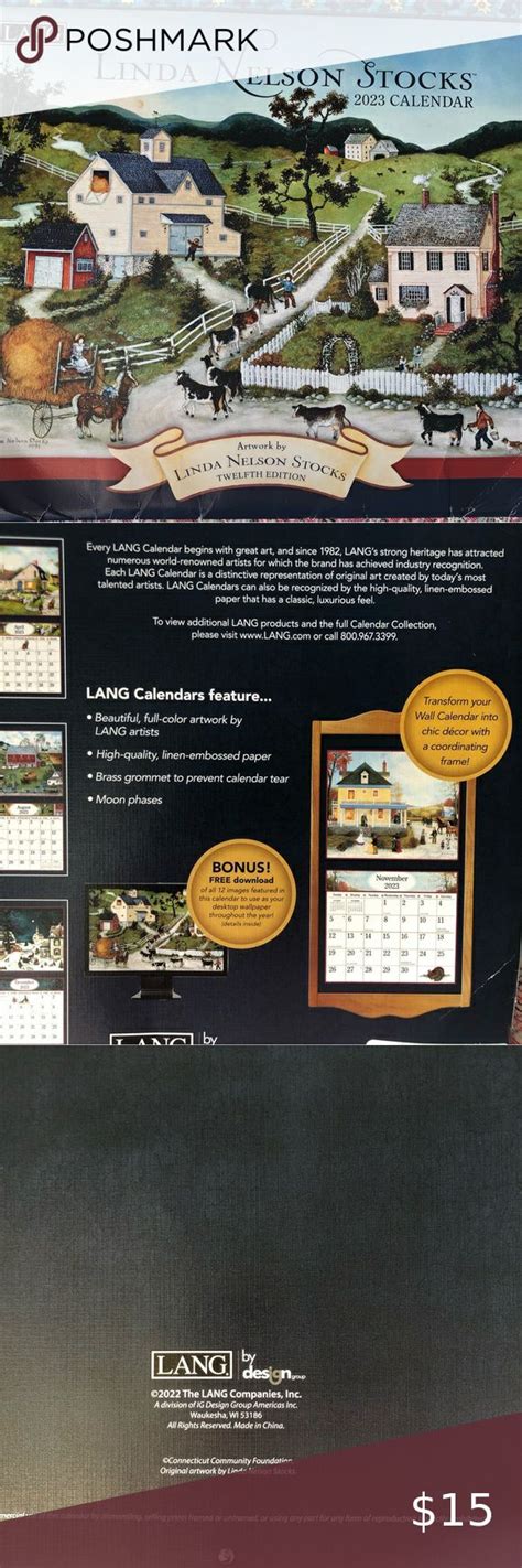 Linda Nelson Stocks Calendar Embossed Paper Wall Calendar Calendar