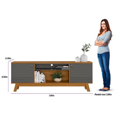 Rack Colorado M Para Tv At Polegadas Nature Chumbo Linea