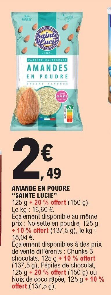 Promo Amande En Poudre Sainte Lucie Chez Eleclerc