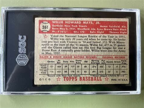 Topps Willie Mays Nicely Centered Giants Hof Goat Sgc Ebay