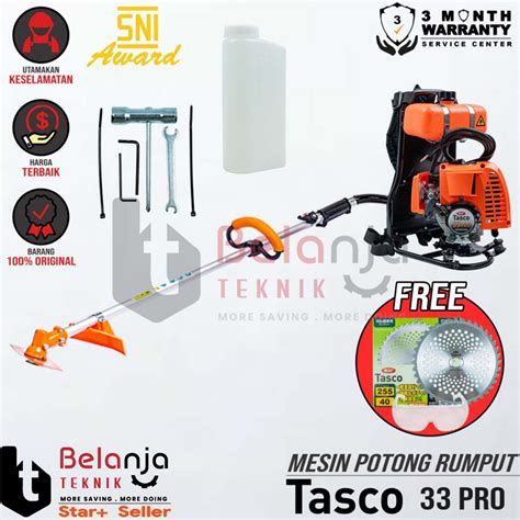 Jual Tasco Mesin Potong Rumput Gendong TAC 33 PRO Brush Cutter 2 Tak