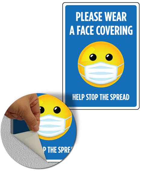 Please Wear A Face Covering Help Stop The Spread Sign D6523 By