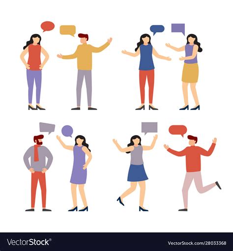 People Communicate With Each Other Royalty Free Vector Image