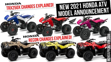 New 2021 Honda Recon 250 And Trx250x Atv Models Released Changes Explained