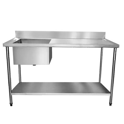 Bancada Aço Inox Paneleiro e Uma Cuba Lado Esquerdo 50x40x25cm