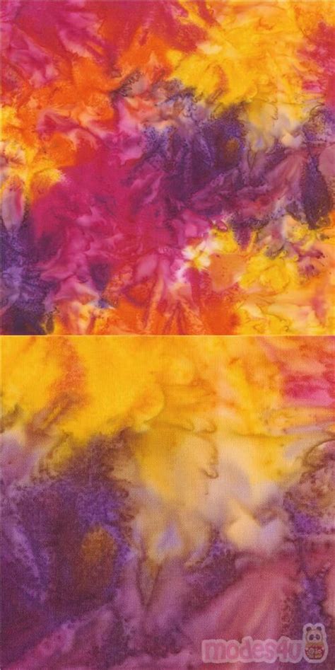 Tela Batik Multicolor En Violeta Y Amarillo De Robert Kaufman Batik