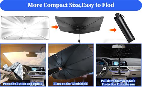 Amazon Car Sun Shade Windshield Umbrella Upgraded Opening Design