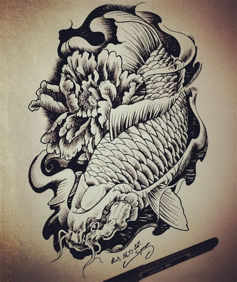 Koi Fish Tattoo Design By Rozsdy