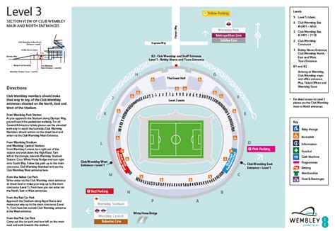 Level 3 Stadium Map (Club Wembley) All boxes starting with 3 : Wembley ...