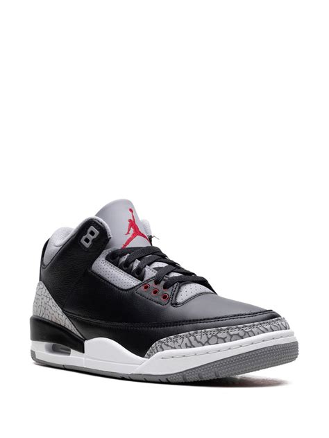 Jordan Air Jordan 3 Black Cement Sneakers Black Farfetch Uk