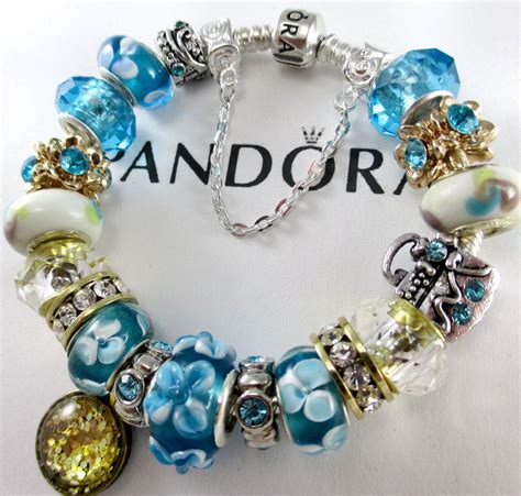 Free Shipping Authentic Pandora Bracelet With Murano Mixed Charms Or