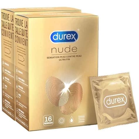 Préservatifs Durex Nude Sensation Peau contre Peau préservatifs Latex naturel