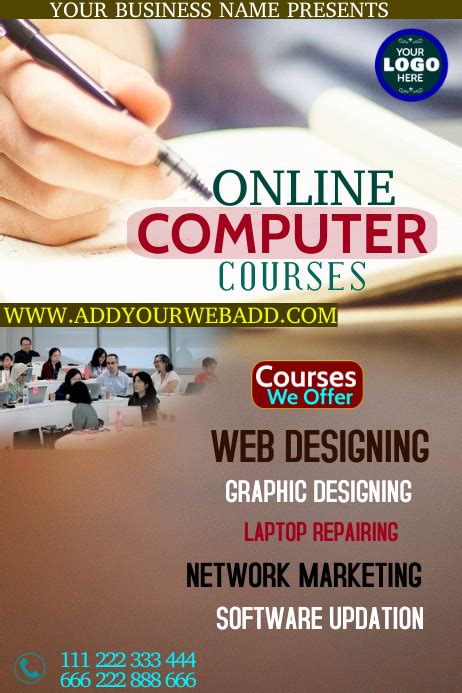 Online Computer Courses Template Postermywall