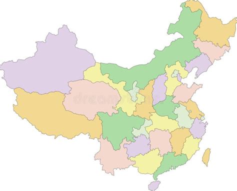 China Highly Detailed Editable Political Map Stock Vector