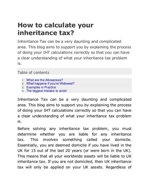 Inheritance Tax Calculator