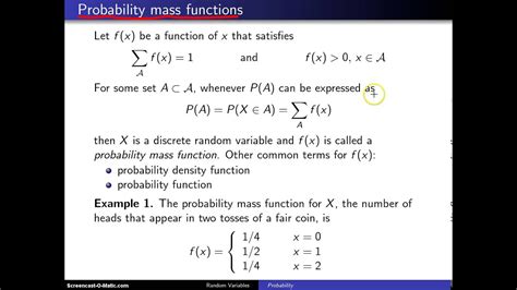 Probability Mass Functions Youtube