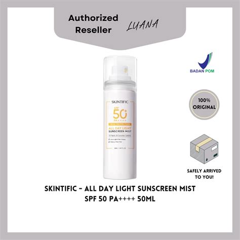 Jual Skintific All Day Light Sunscreen Mist Spf50 Pa 50ml Shopee Indonesia