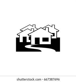 Village Icon Vector Isolated On White Stock Vector (Royalty Free) 667387696 | Shutterstock