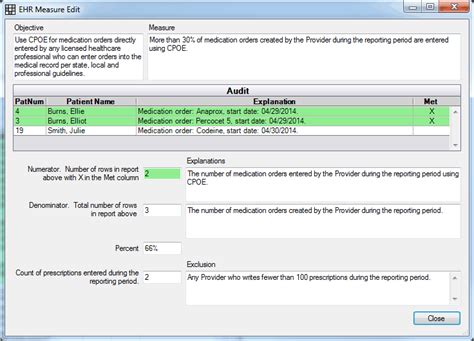 Open Dental Software EHR Measure Reports