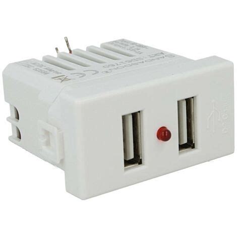 SANDASDON Modulo Caricatore 2 Porte USB 2 1A Bianco Compatibile Con