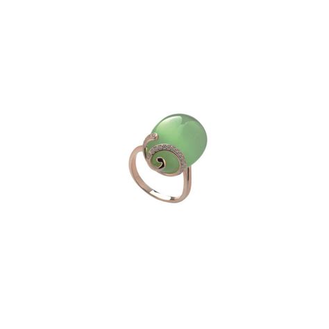 Tsars Collection Anello Olga Verde In Argento Rosa