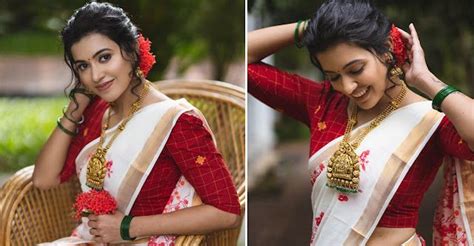 Anju Kurian Looks So Gorgeous In Saree Latest Photos Celebrity