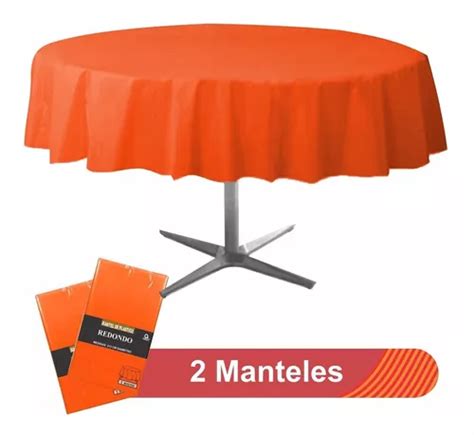 Mantel Redondo Pl Stico Desechable Amscan Piezas Color Naranja