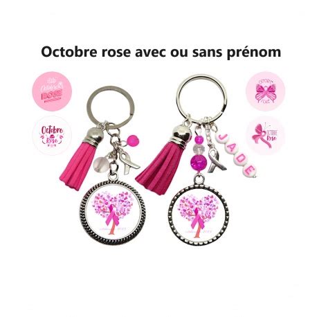 Porte clés Octobre Rose à personnaliser Lalacrea