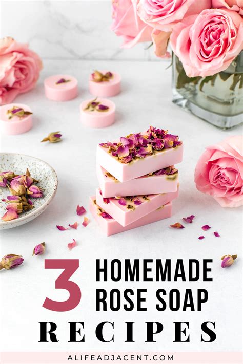 DIY Rose Soap 3 Melt And Pour Soap Recipes Rose Soap Recipe Easy