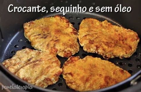 Bife à Milanesa na Fritadeira sem Óleo Panelaterapia Receitas Bife