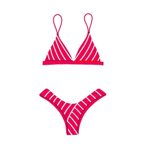 Traje De Ba O De Dos Piezas Rosa Con Estampado De Rayas Moda Moderna Elegante Bikini Traje De