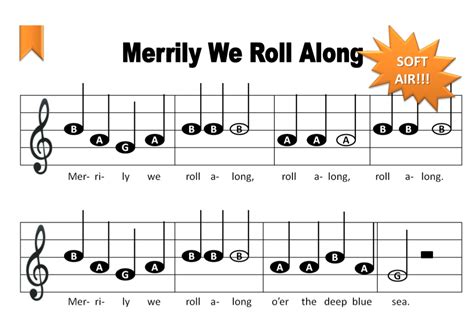 Merrily We Roll Along Music Notes For Recorder