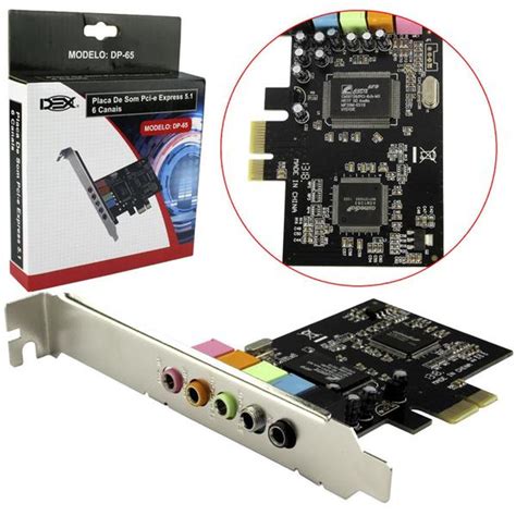 Placa De Som Pci Express Canais Dex Dp Comtek Tecnologia