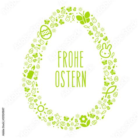 Elegante Und Hübsche Grußkarte Zu Ostern Mit Frohe Ostern Schrift Und