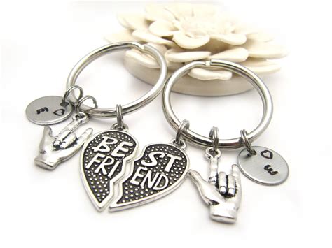 Set Of 2 Friendship Keychains Best Friend Keychain For 2 Etsy