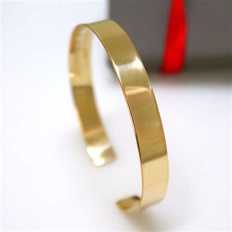 Gold Cuff Bracelet, Anniversary Gift for Husband, fiance Gift for Him ...