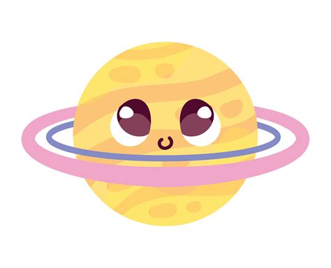 Planeta Saturno Lindo Estilo Kawaii Dise O Ilustraci N Vectorial Imagen