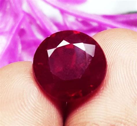 Ct Natural Red Ruby Round Shape Certified Loose Gemstone With Free