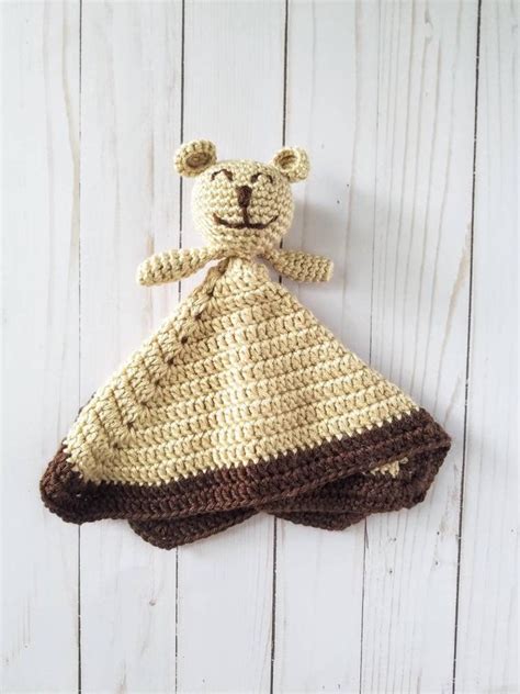 Crochet Teddy Bear Lovey Crochet Blanket Doll Animal Head Etsy