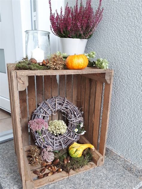 Herbst Deko vor der Haustür Fall decor Decor Diy crafts to do