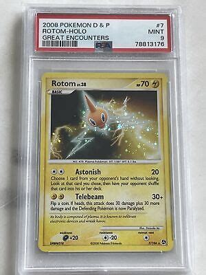 Pokemon PSA 9 MINT Rotom 7 106 DP Great Encounters Holofoil Rare 2008