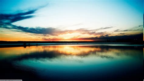 Wallpaper Sunlight Landscape Sunset Sea Lake Nature Reflection