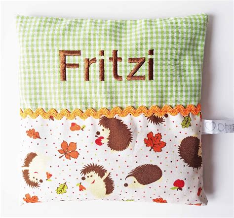 Kirschkernkissen Mit Namen Igel Fritzi Baby W Rmekissen Etsy De