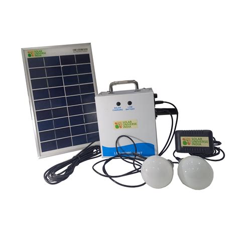 Home Lighting System with 2 LED bulbs, Battery & Solar Panel - Digital Discom