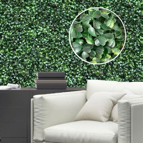 4x Painel Verde Artificial Folhagem Buxinho 60x40 P Parede